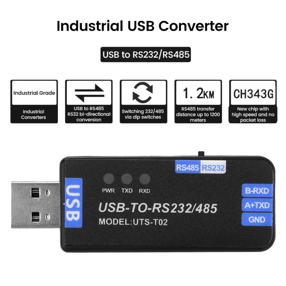 Modular Power Supply - USB-to-RS485/RS232 Communication Module, Bidirectional Half-Duplex Serial