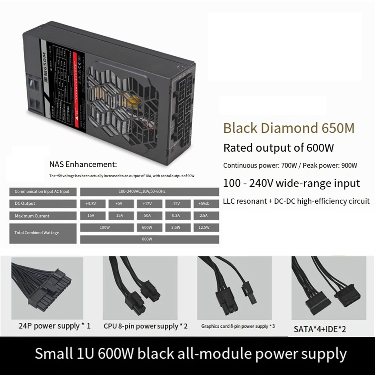 [AC18 Digital]/Flex 600W Modul - Flex Atx Power Supply 600W 1U recension och pris