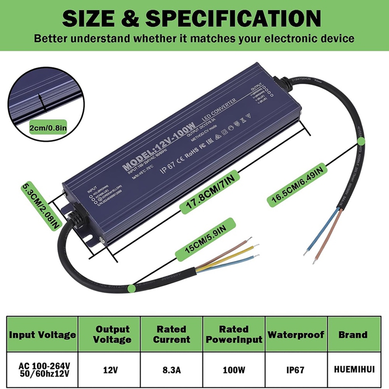 ●12V LED Driver IP67 Waterproo - Dc Power Supply 12V recension och pris