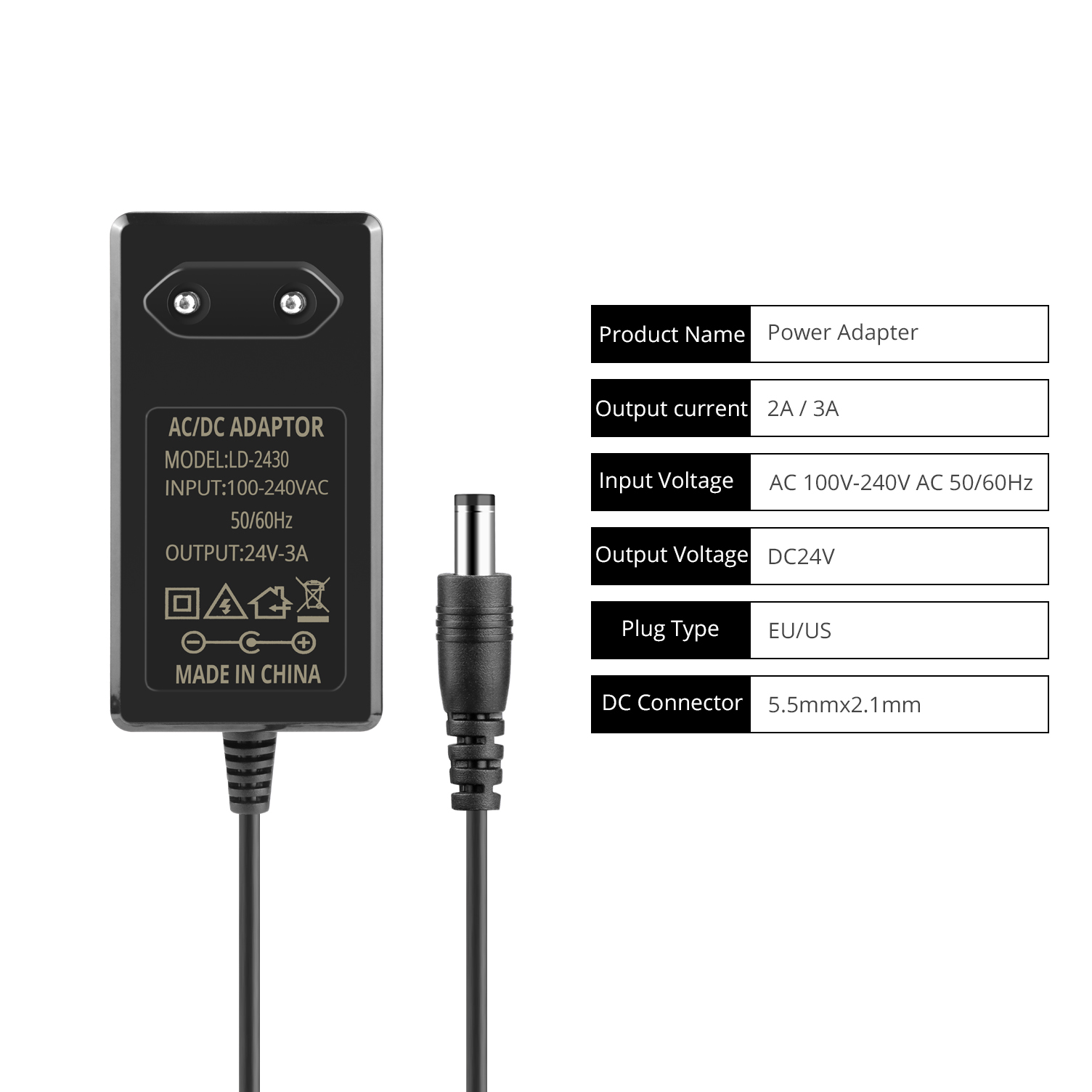 Black 24V DC Power Supply Powe - Smps Power Supply recension och pris