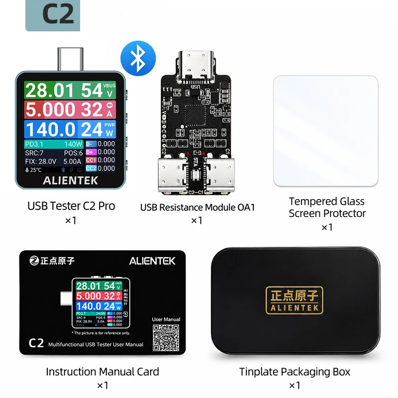 ALIENTEK C2 Color Screen Teste - Power Supply Tester recension och pris